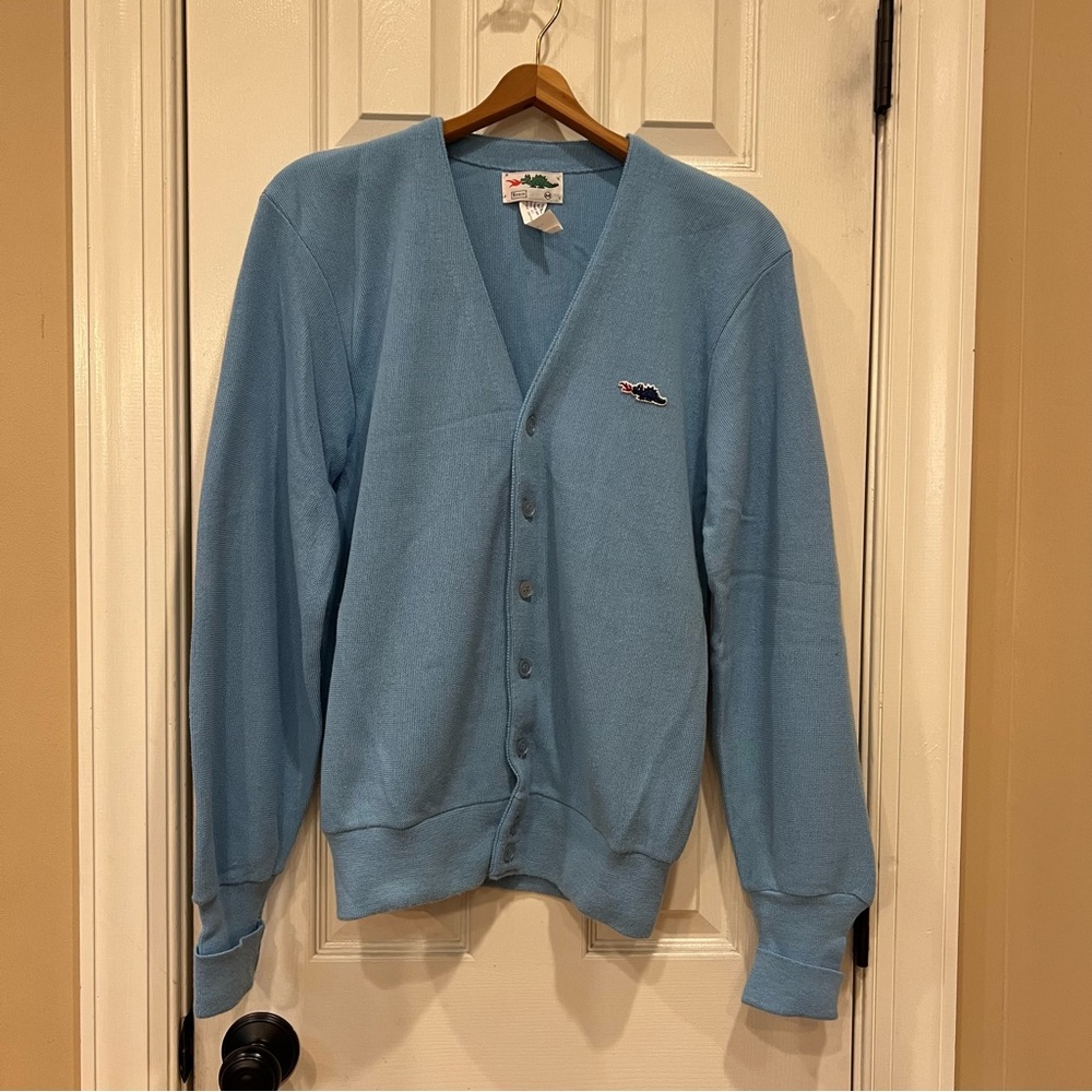 Vintage Sears Dragon Tag Blue Sweater Cardigan Powder Blue Men’s M